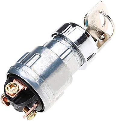 JK423 3 Wire Ignition Switch，12V Ignition 2 Keys Starter Switch Repalcement for Car, Motorcycle, Tractor, Forklift, Truck, Scooter, Trailer