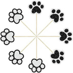 Gyufise 24Pcs Paw Cupcake Toppers Glitter Dog Paw Cake Decorations Black White Glitter Puppy Cupcake Toppers for Baby Shower Boys Girls Birthday Party Cake Supplies