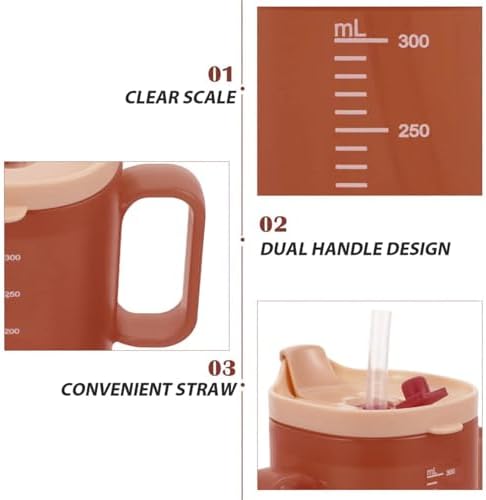 Senior Water Cup - 300ml Spill Proof Straw Cup With Handles - Drinking Beaker Cup For Disabled Adults, Senior Drinking Mug With Lid & Straw, Senior Care Cup For Elderly, Patients, Pregnant & Disabled