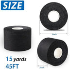 popbob (2 Pack Black Athletic Sports Tape 2 Inch x 15 Yards, Very Strong Adhesive and Hypoallergenic Breathable Cotton Sports Tape for Bats, Tennis and Boxing