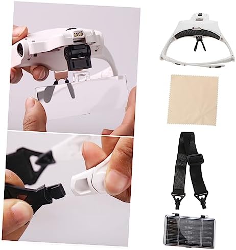 Beaupretty Led Head-Mounted Magnifying with High-Definition Lenses for Reading and Repair Work Comfortable Wear for Engineers and Hobbyists Requires AAA Batteries