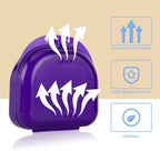 Annhua Dental Mouth Guard case Orthodontic Retainer Cases Container with Vent Holes, Denture Holder Clear Aligner Box for Household|Office|Travel - Dark Purple