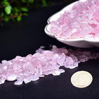 Natural Rose Quartz Tumbled Chips Crushed Crystal Stone, 7-9mm Polished Healing Crystal Chips Healing Reiki Crystal Jewelry Making Home Decoration