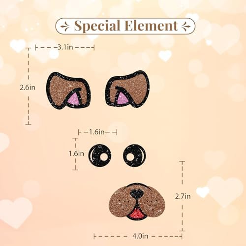 Bulldog Face Cake Topper, Puggy Dog Birthday Cake Decor, Black&Brown Glitter Dog Face Let's Pawty Cake Topper Set for Baby Shower, Pet Animal Themed Party Supplies