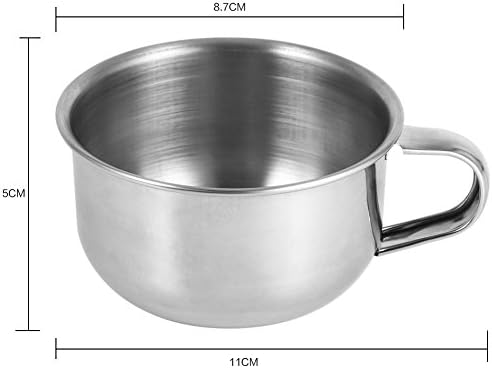 Shaving Soap Bowl Cup, Man Shaving Soap Bowl, 3.4inch Stainless Steel Soap Bowl with Handle, Metal Shaving Soap Mug Bowl Cup Shaver Cleansing Foam Tool for Man