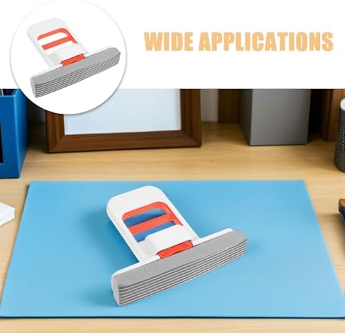 Healeved Mini Handheld Sponge Mop for Kitchen Desktop Cleaning, Foldable Self-Squeeze Portable Mini Mop with 6 Replacement Pads for Wet and Dry Use