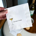 It's Wine O'Clock Cocktail Napkins, 3-Ply, Disposable Napkins, Full Color (20 Count)