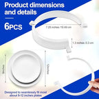 Landical 6 Pcs Plate Guard for Eating Spill Proof Food Guard One Handed Adaptive Equipment for Elderly Disabled Handicapped Parkinson Scooping Food, Fits Most 9" to 12" Plates(Translucent)