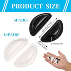 15 Pair Eyeglass Nose Pads, Soft Silicone Nose Pads for Glasses, D-Shaped Anti-Slip 10 Clear and 5 Black, 2.5mm Heightened Air Cushion, Sticky Backing for Sunglasses (10White&5Black)