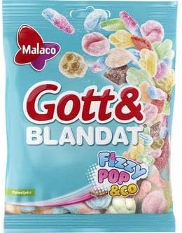Malaco Gott & Blandat Gummy Licorice Set 4 Flavor packs - Chewy - Salmiakki - Gummy Candies - Sweets Candy Box -Sweden in a SOPOSOPO Box (Total of 4 items) SÖPÖSÖPÖ