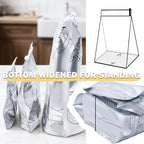 Aluminum Foil Food Storage Bags, Reusable Freezer Bags for Refrigerator, Stand Up Airtight Vacuum Sealer Bags, Heavy Duty Smell Proof Lock Freshness, Perfect for Meat, Vegetables (30, 3 SIZE / 30 PCS)