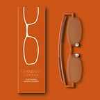IF Compact Lenses Readers Slim Flat-Folding Unisex Reading Glasses - Cinnamon, +2.5"