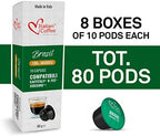 ITALIAN COFFEE FOR ESPRESSO LOVERS Italian Coffee capsules compatible with Verismo, CBTL, Caffitaly, K-fee systems (80 pods BRAZIL blend)