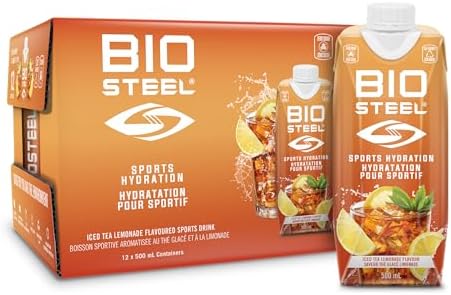 BioSteel Sports Drink, Great Tasting Hydration with 5 Essential Electrolytes, Iced Tea Lemonade, 16.7 Fluid Ounces, 12-Pack