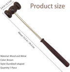 Wooden Spring Massage Hammer,Long Size Manual Lymphatic Drainage Massage Hammer,Wood Therapy Body Massager,Brown,15.5 Inches,1 Piece