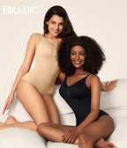 BRABIC Womens' Seamless Sleeveless V-Neck Bodysuit Shapewear Tummy Control