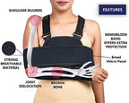 Arm Sling Shoulder Brace - Best Fully Adjustable Rotator Cuff and Elbow Support - Includes Immobilizer Band for Quick Recovery - for Men and Women