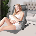 PERFERATE Adjustable Lifting Bed Backrest Support 220Lbs Large Folding Bed Rest Sitting up with Pillow and Armrest Change Angle Multifunction Portable Chair for Beach, Patient, Elderly