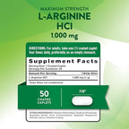 Nature's Truth L-Arginine HCL 1000mg | 50 Caplets | Essential Amino Acid Supplement | Vegan, Non-GMO & Gluten Free Supplement