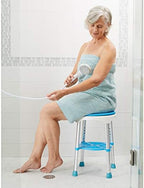 Carex Easy Swivel Bath Stool and Bathtub Stool - Shower Stool, Adjustable Rotating Bath Seat and Shower Chair for Elderly with Storage Tray, Shower Stools For Seniors