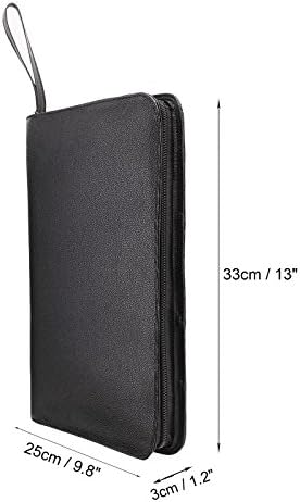 48 PU Leather Fountain Pen Case Large Capacity Black Roller Ball Pen Holder Bag Pouch