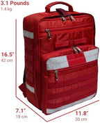 DERBY Tactical EMT Trauma Backpack 20L First Aid Medical Bag MOLLE Water Resistant Rescue Gear for Paramedic Firefighter Combat Medic Emergency Response Red