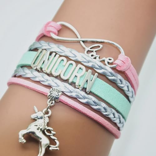 Unicorn Bracelet Infinity Love Cute Unicorn Charm Bracelet Jewelry Gifts For Women, Adult Unicorn Lover, Unicorn Themed Jewelry Bulk