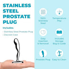 b-Vibe Stainless Steel Anal Beads Prostate Massager Anal Plug Toy, Sex Toys for Adults (Prostate Plug 300g)