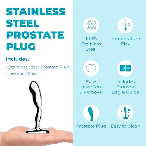 b-Vibe Stainless Steel Anal Beads Prostate Massager Anal Plug Toy, Sex Toys for Adults (Prostate Plug 300g)