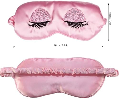 Sleep Mask, Ulbemoll Silk Eye Mask Satin Blindfold Smooth Soft Breathable Travel Eye Cover Eyeshade Gifts with Elastic Strap for Women Girls Valentine's & Mother Day- Pink