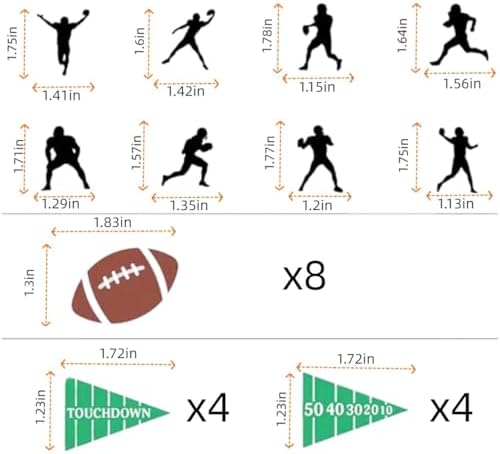 24pcs American football cupcake toppers sports party decorations for football theme party, Football Food Picks for boys' birthday party