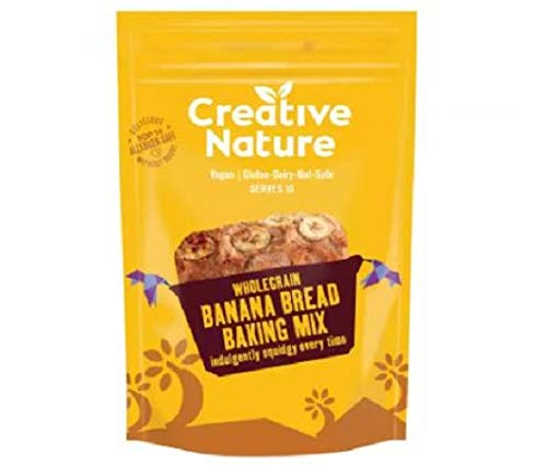 Creative Nature Wholegrain Banana Bread Loaf Mix - Vegan Allergen Safe Gluten Free Dairy Free Nut Free 250g - This Banana Bread Mix is vegan friendly, dairy free and also nut free.