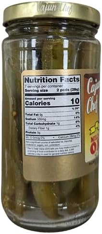 Cajun Chef Mild Pickled Okra 12oz (Pack of 1) - Great in Bloody Mary's - Versatile Garnish for Sandwiches, Salads, Martini's, Cheese Boards, and More (Mild Pickled Okra 12oz)
