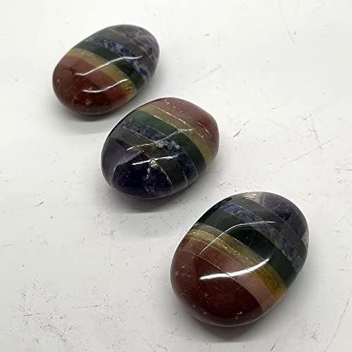 VIE Naturals Palm Stone, Oval, 7 Chakra Bonded, 5-7cm
