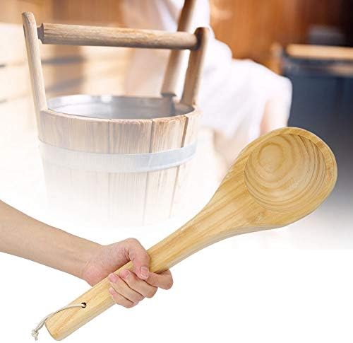 Raguso Water Scoop Ladle Sauna Water Dipper Wooden Handle Spoon Portable Comfortable Grip Sauna Water Dipper Ladle For Serving Tea