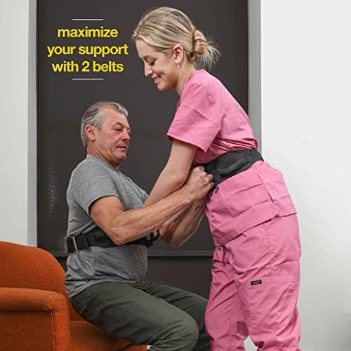 Medical king Gait Belt with 6 Handles Transfer Belt Fle to Unlock - 50" Holds up 500 LBS - or Lifting Seniors - Great Lift Belt for Elderly, Therapy, Handicap etc. Walking & Standing - Easy Buck
