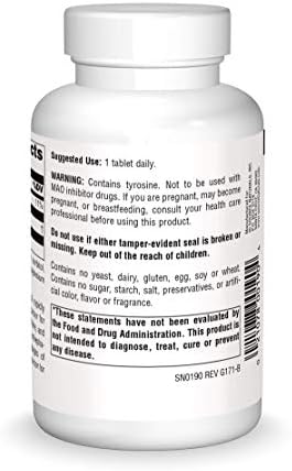 Source Naturals L-Tyrosine -Free Form Amino Acid Supplement - 100 Tablets