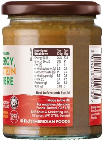 Meridian - Organic Peanut Butter Crunchy 100% - 280g