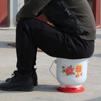 Chamber Pots Spittoon with Lid Urinal Bucket Toilet Bowl Bedpan Enamel Handheld Pee for Elder Home Potty