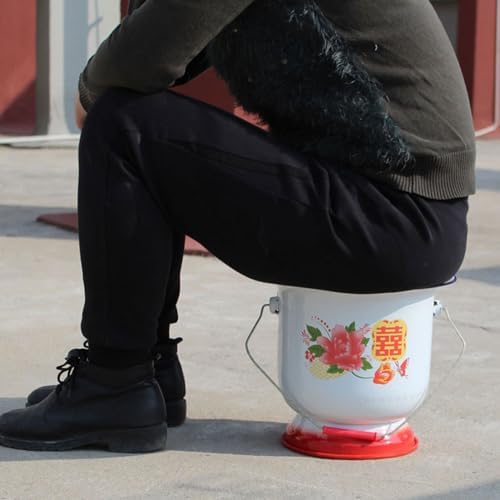 Chamber Pots Spittoon with Lid Urinal Bucket Toilet Bowl Bedpan Enamel Handheld Pee for Elder Home Potty