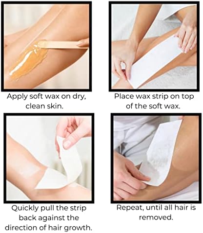 Omwah Beauty Facial and Body Non Woven Epilating Wax Strips Large 3 x 9 Hair Removal 400 Count
