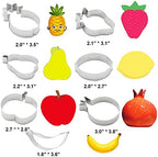 7 Pcs Fruit Cookie Cutter Set Apple Strawberry Banana Lemon Pomegranate Pear Pineapple DIY Molds Stainless Steel Cute Sweet Pastry Biscuit Fondant Cake Pancake Sugar Baking Cookie Cutters
