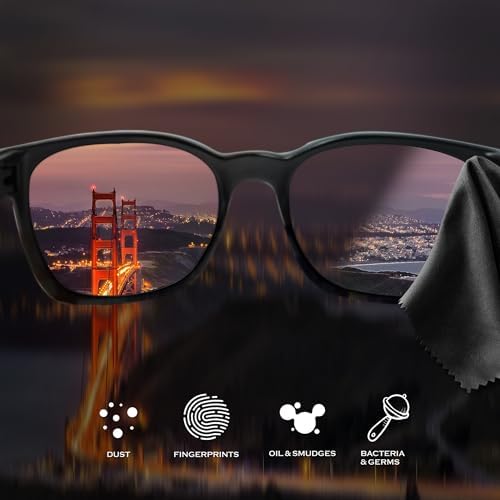 AAwipes Eyeglasses Cleaning Cloth Glasses Cloths Bulk (5.5"x5.5", Black, 100 pcs, No Logo) for Eyeglasses, Lenses, Phones, Screens, Camera,Silverware, Any Other Delicate Surfaces (HCG-5.5-100-Bk)