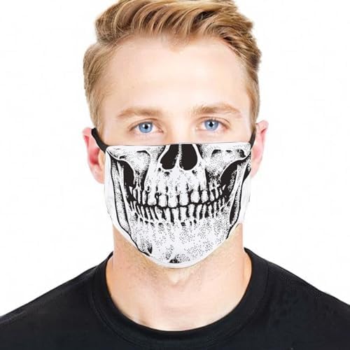 M-YOUNG Skull Face Reusable Balaclava Facial Decorations Bandanas Lightweight Funny Skeleton Scarf for Women and Men