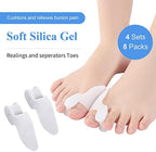 8 Pack Bunion Cushion Protector, 4 Pairs of Bunion Pads with Separator for Big Toe, Gel Shield for Foot Pain Relief, Bunion Corrector, Treat Pain in Big Toe Joint
