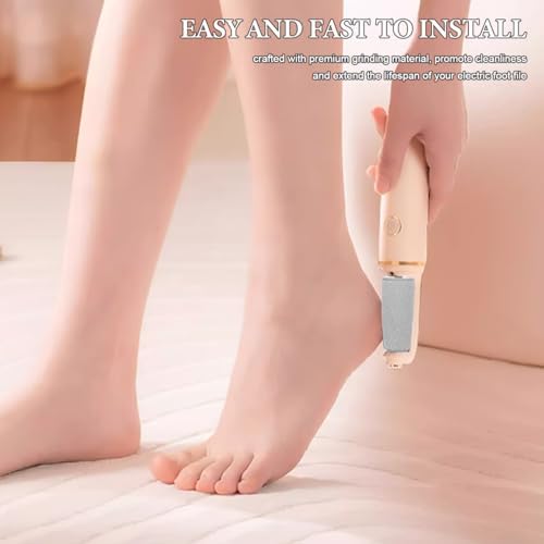 6Pcs Electric Foot File Replacement Heads Coarse and Fine Roller Refills for Dead Skin Removal Compatible with Pedicure Tools for Smooth Feet Care