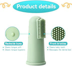 UHFi Baby Toothbrush Finger Toothbrush Oral Cleaner Kit with Baby Tongue Cleaner Toddler Silicone Tooth Brush 0-6 Months 6-12 Months (Clay/Mint+30PCS)