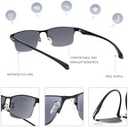 SKYOAK 2 Pack Premium Reader Sunglasses for Men with UV400 Protection Outdoors, TR90 Lightweight Tinted Reading Glasses Half Frame Design, Dark Lens Sun Readers & 2.5x - Not Bifocals