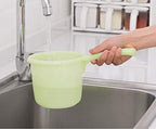JapanBargain 3040x2, Japanese Plastic Water Ladles Bath Ladle Dipper Filipino Tabo Flat Bottom Bath Water Scoop, Made in Japan, Green, Set of 2