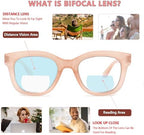Henotin 4 Pack Bifocal Reading Glasses include Sun Readers for Women Oprah Style Square Blue Light Blocking Eyeglasses